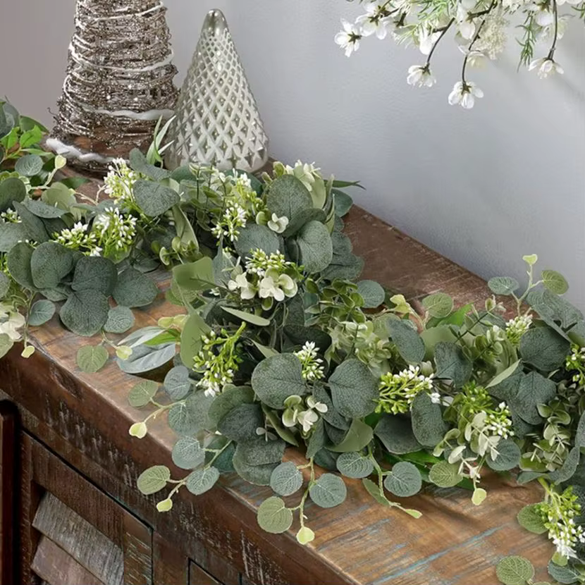 Guirlande de feuillage artificiel pour décorations de Noël