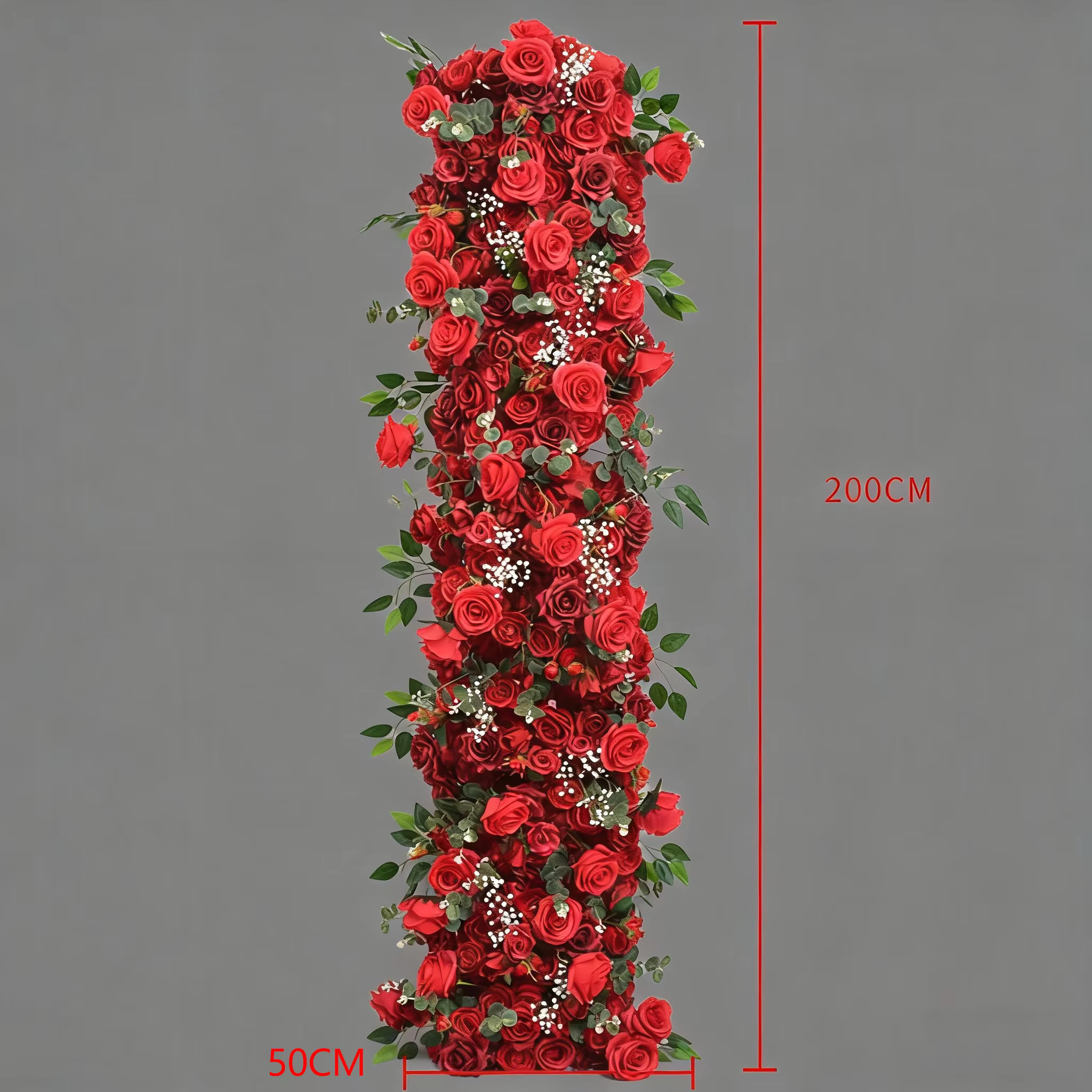 Uflower 1/2m blanc rouge Rose vert feuille chemin de Table canapé sol Arrangement floral mariage toile de fond décor fleur rangée événement accessoires