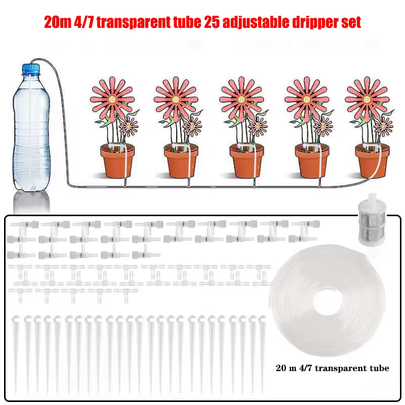 Kit d'irrigation goutte-à-goutte de jardin avec valve de régulation