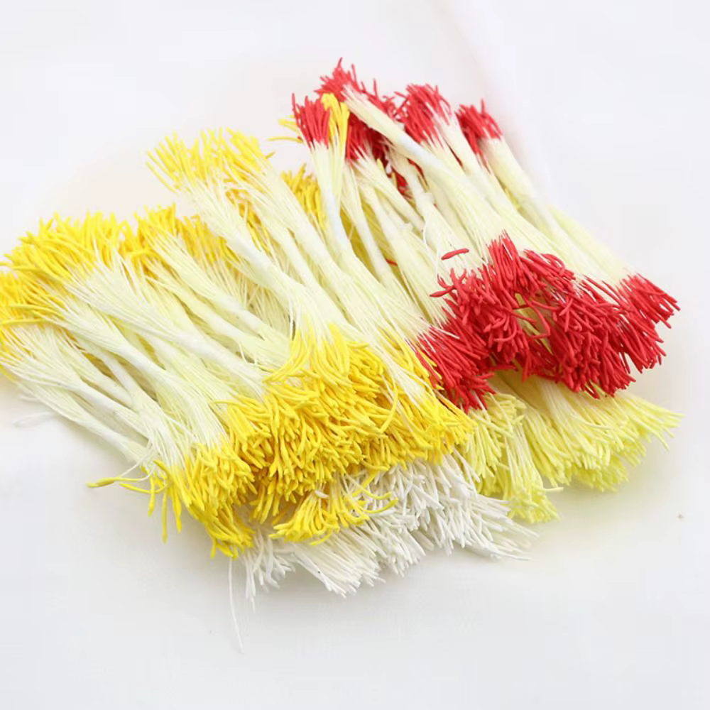 20 Pièces de Pistils Artificiels Goutte d'Eau 1mm, Stamine de Fleur en Plastique pour Simulation, Noyau de Fleur Artisanale 8CM, Accessoires pour Fleurs Artificielles