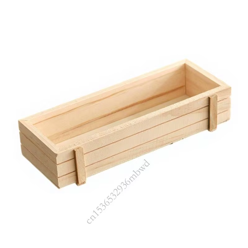 K43D Pot fleur en bois naturel durable avec trous flux d'air idéal pour les herbes cacti faciles à déplacer décoration