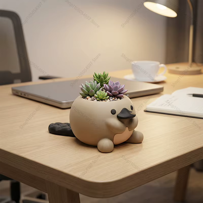 Adorable pot à plantes en forme d'oiseau-de-douceur imprimé en 3D