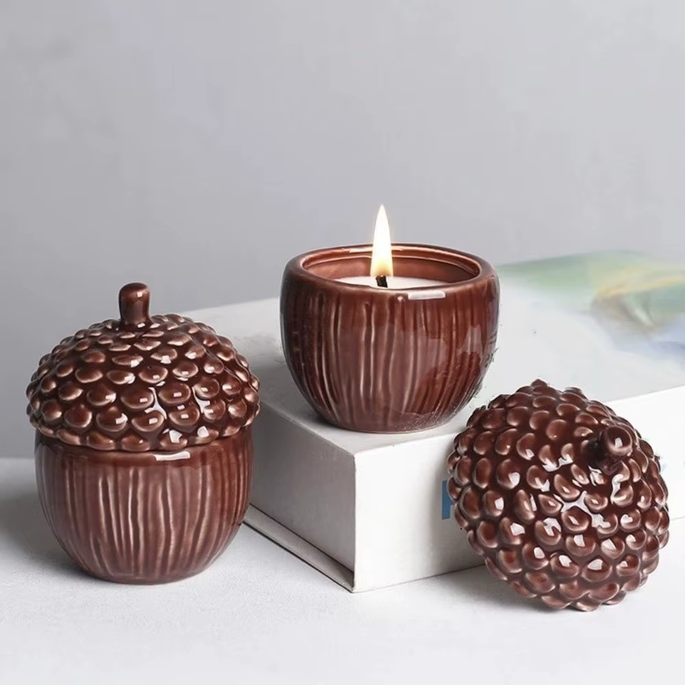 Pot de rangement décoratif multifonctionnel en céramique avec couvercle