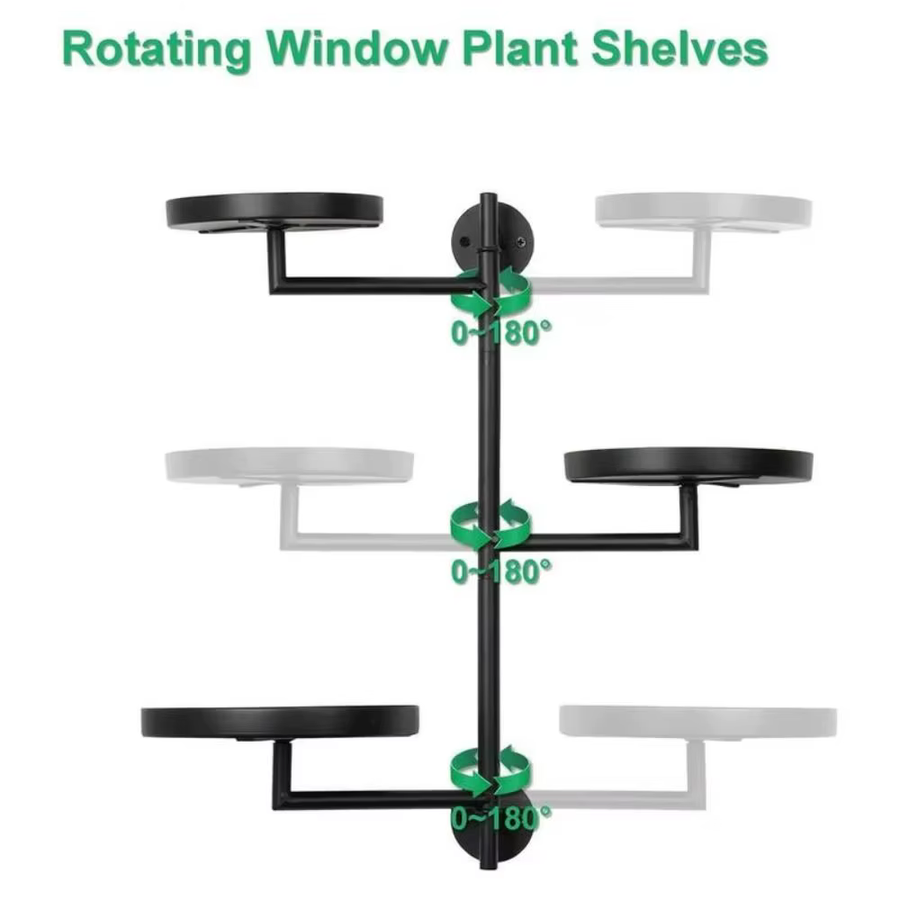 Support de plantes rotatif pour fenêtre en pot