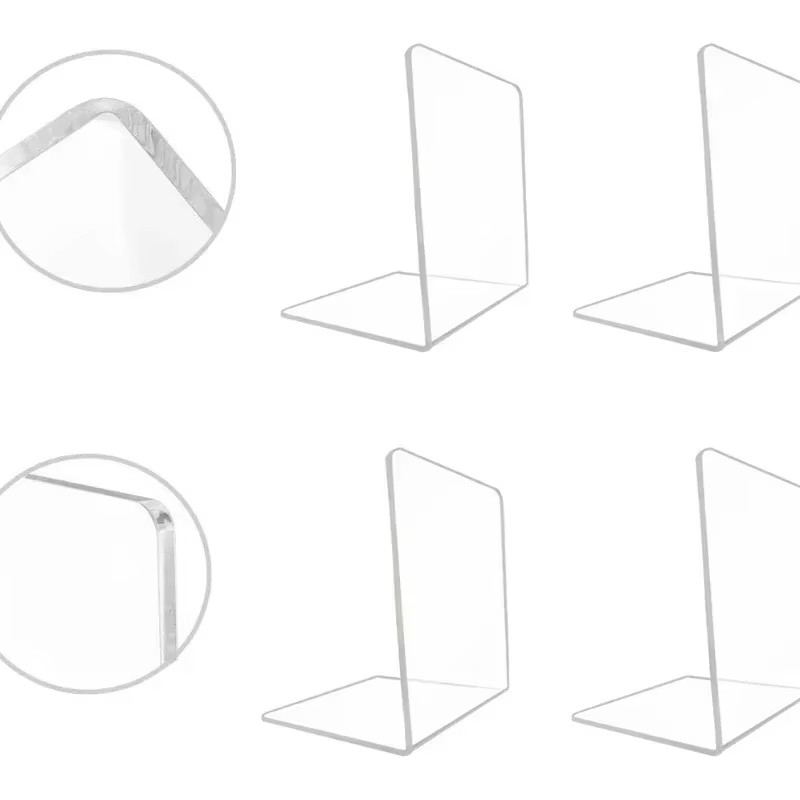 Serre-livres en acrylique Transparent, 1 pièce, étagère de bureau, support de rangement décoratif, support de livre, organisateur de papeterie scolaire
