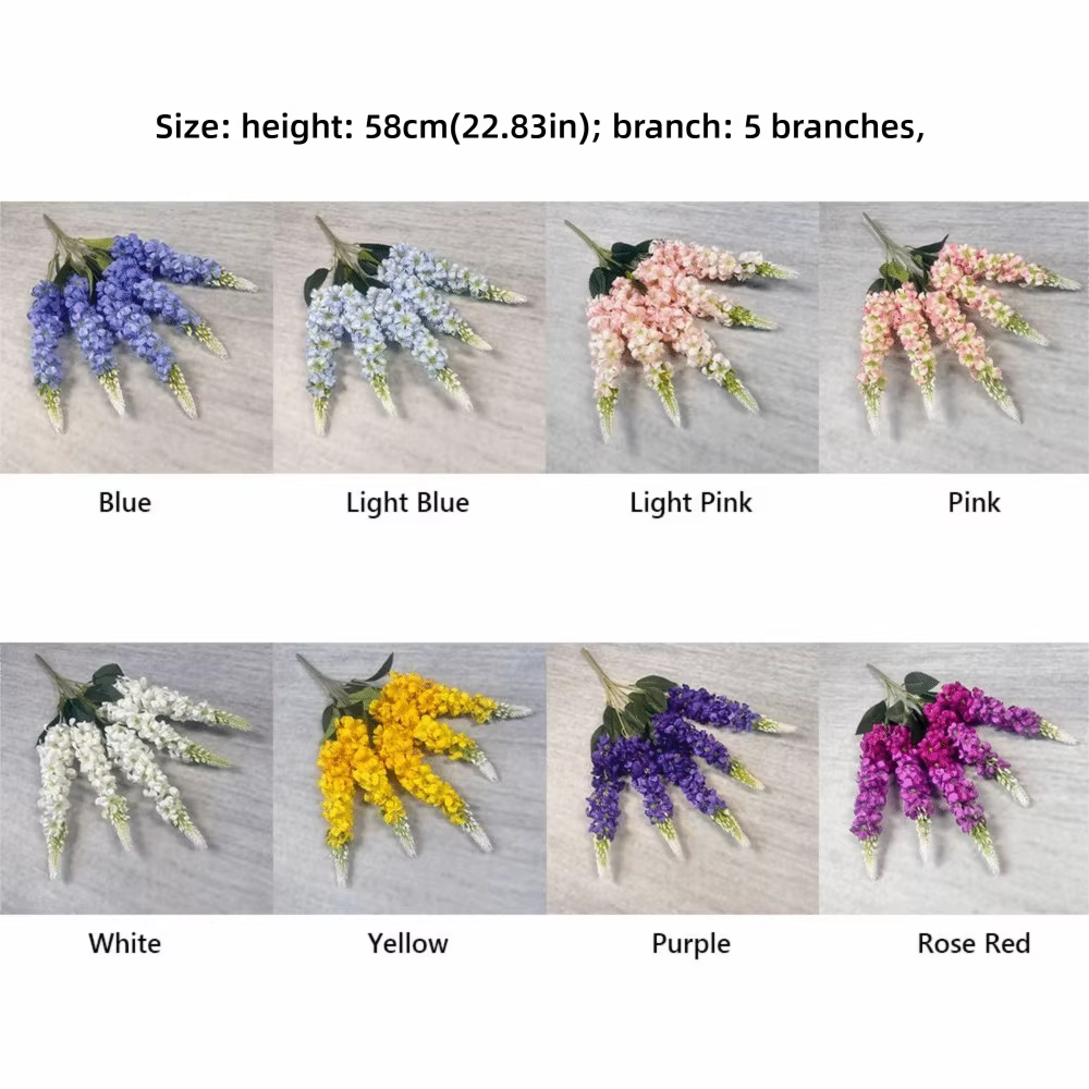 5 tiges de fleurs artificielles de jacinthe