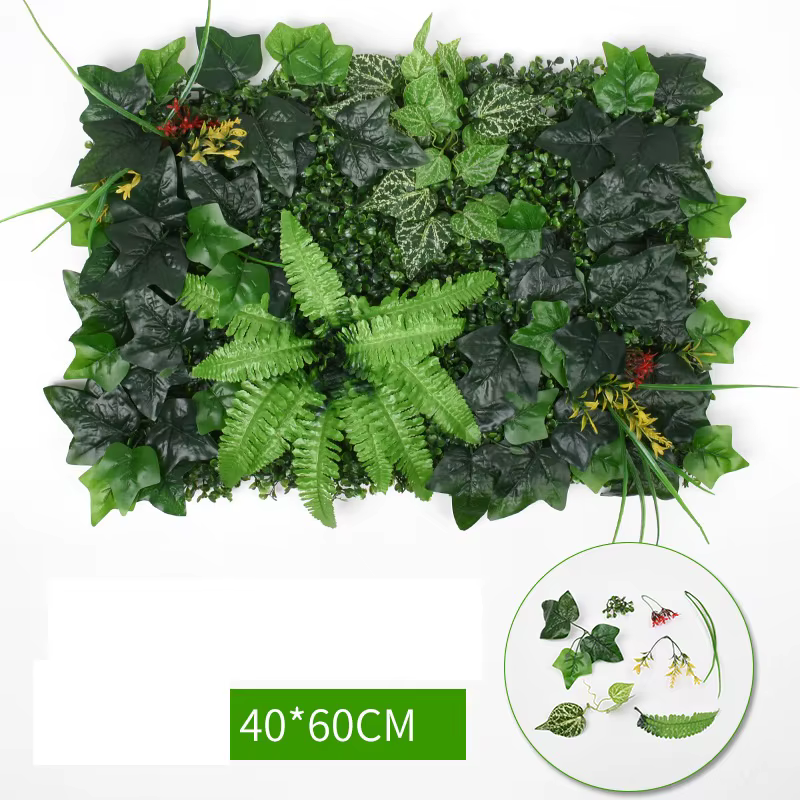Décoration de hall feuilles de richesse artificielles plantes vertes de la Jungle murs bricolage mariage 40*60 cm mur de plante de Simulation en plastique