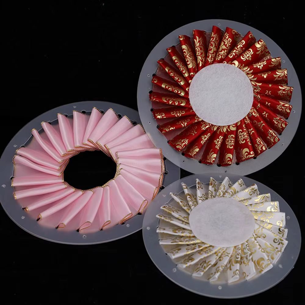 Outil de fabrication de fleurs en ruban DIY pour rosettes de 9 cm, 12 cm, 15 cm, figurines de table transparentes, outil de création de fleurs en tissu pour loisirs créatifs