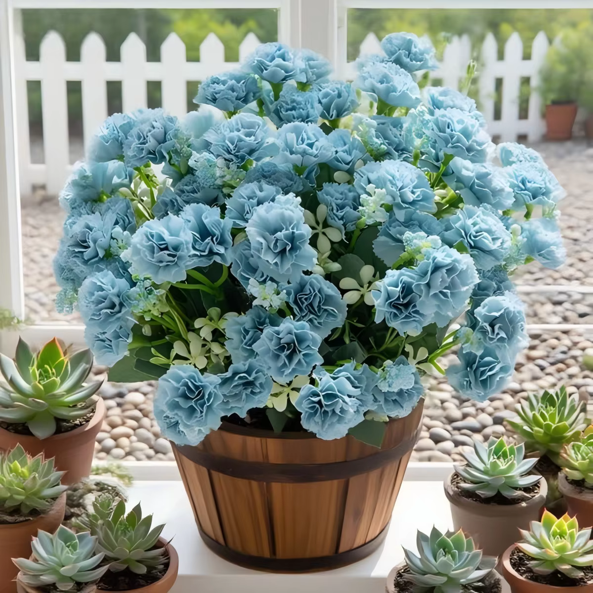 5 fourchettes 15 têtes de fleurs artificielles