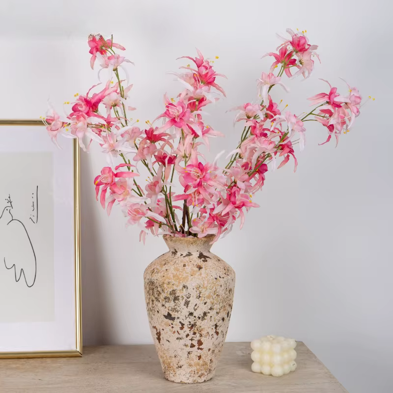 6 pièces de fleurs artificielles en soie