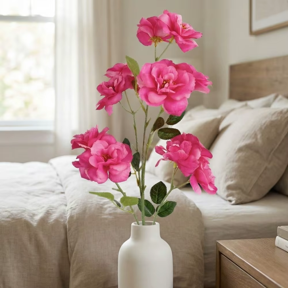 Rose artificielle réaliste au toucher naturel