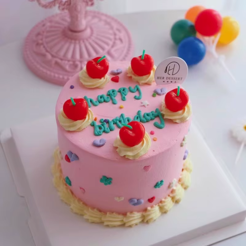 Bougie de gâteau d'anniversaire cerise, décoration de fête, amour, petite décoration de gâteau cerise, bougie créative de dessin animé pour enfants