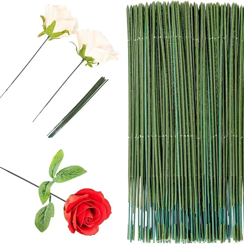 Bâtons de tige de fleur verte