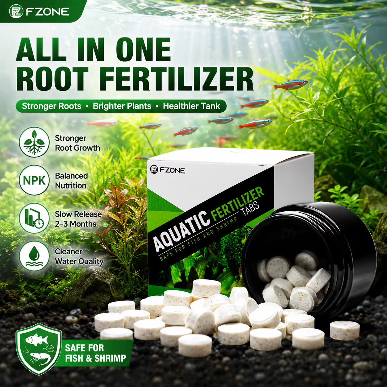 FZONE Engrais pour plantes aquatiques en comprimés