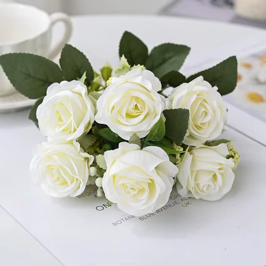 Fleurs artificielles Soie Rose Bouquet pour Festival Jardin Maison Table vase De Mariage