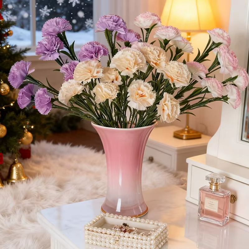 Soie artificielle violet œillets plante florale jardin décor Simulation 10 têtes