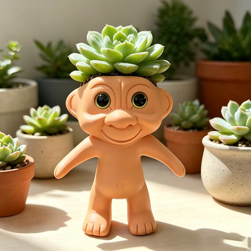 Pot de plante succulente ET Alien en résine