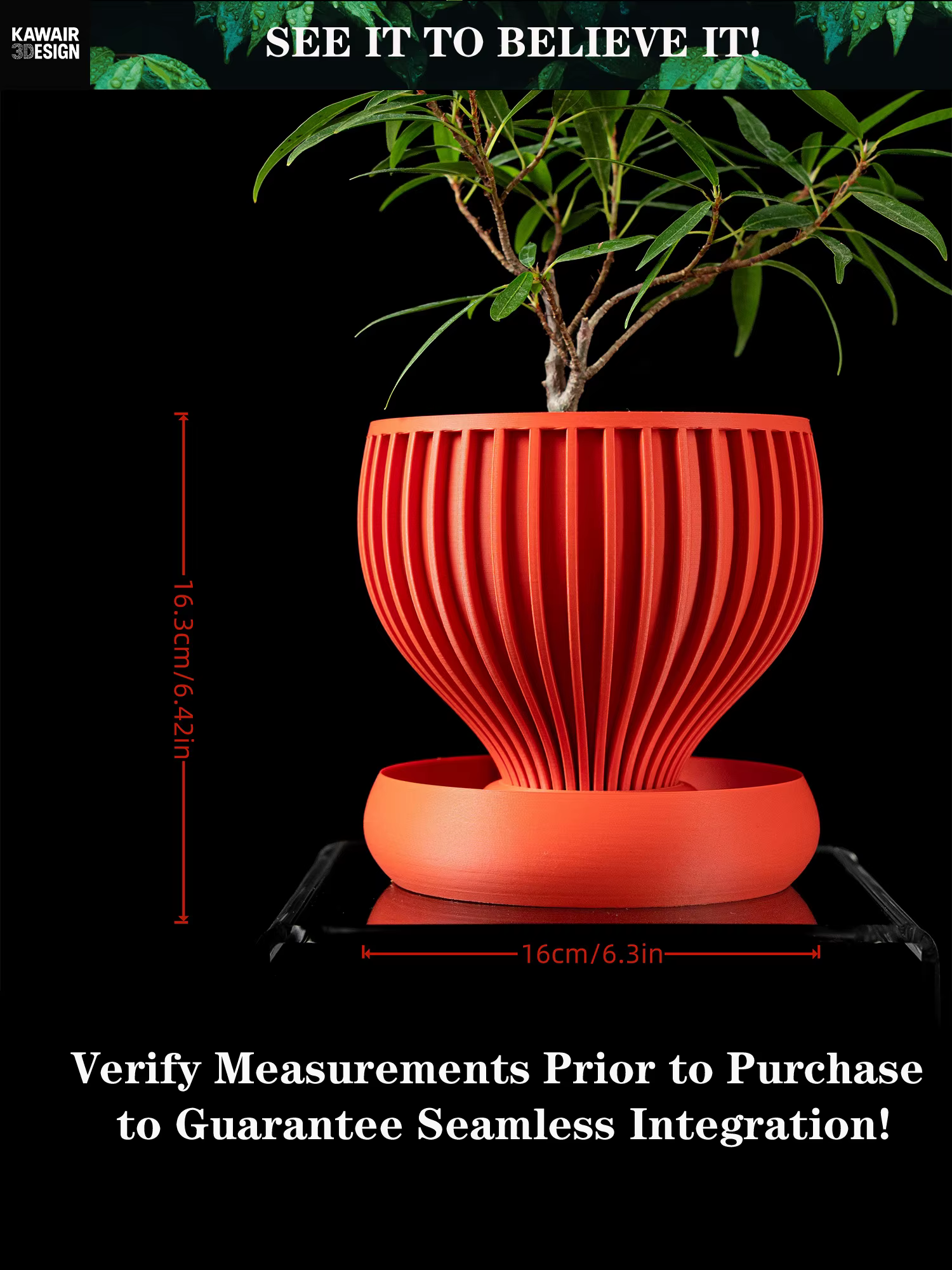 Pot à plantes moderne et minimaliste imprimé en 3D - Pot à fleurs biodégradable pour la décoration de la maison