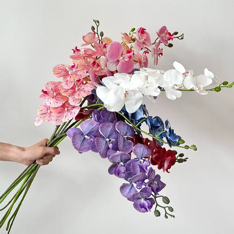Branches de fleurs de Phalaenopsis artificielles