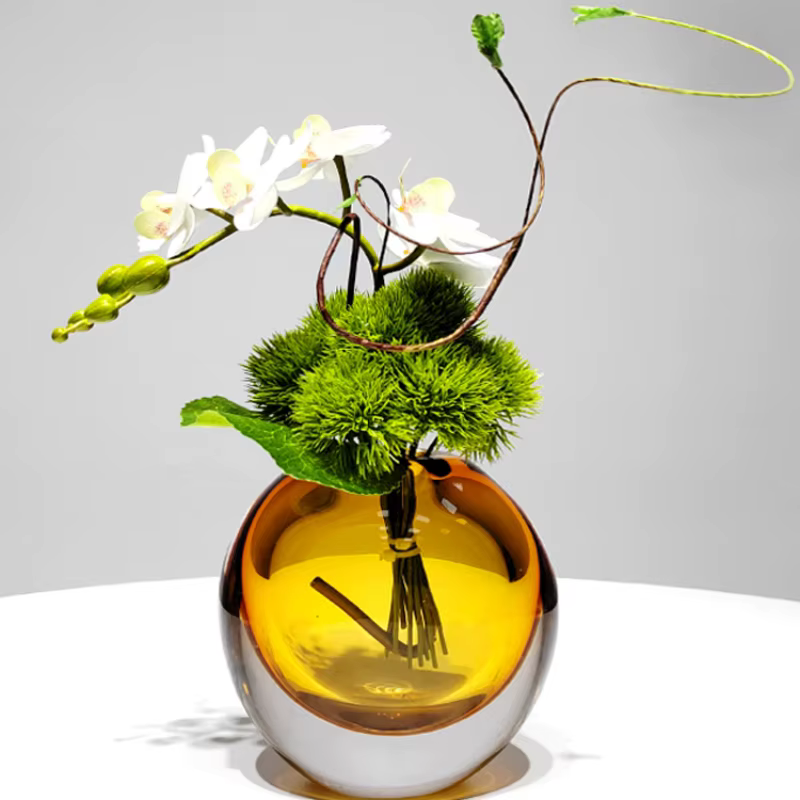 Vase à fleurs glacé Chic avec Design de gouttelettes