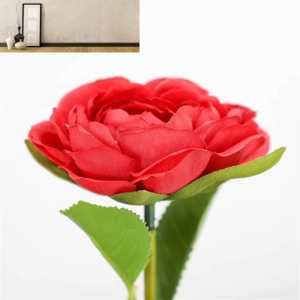 Arbre de camélia artificiel simulé en soie rouge | Décorations de fenêtre de jardin et de magasin de maison de vacances