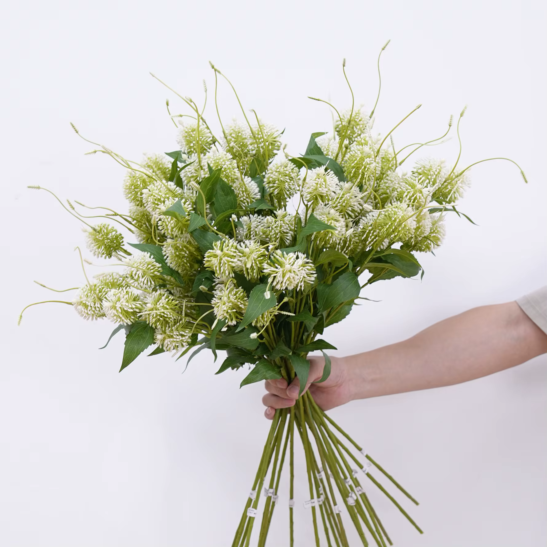 C1015 Plante Artificielle Branche de Chrysanthème Vert Fleur Blanche Arrangement Floral Mariage Décoration de Table Maison Accessoires de Photographie