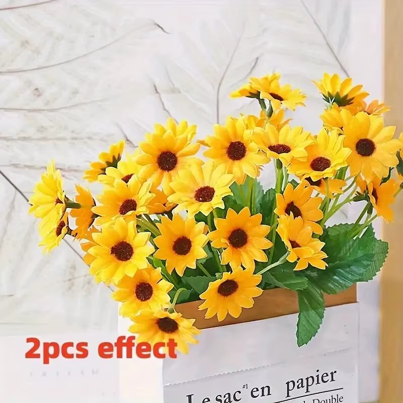 1 lot de 24 fleurs de simulation de tournesol