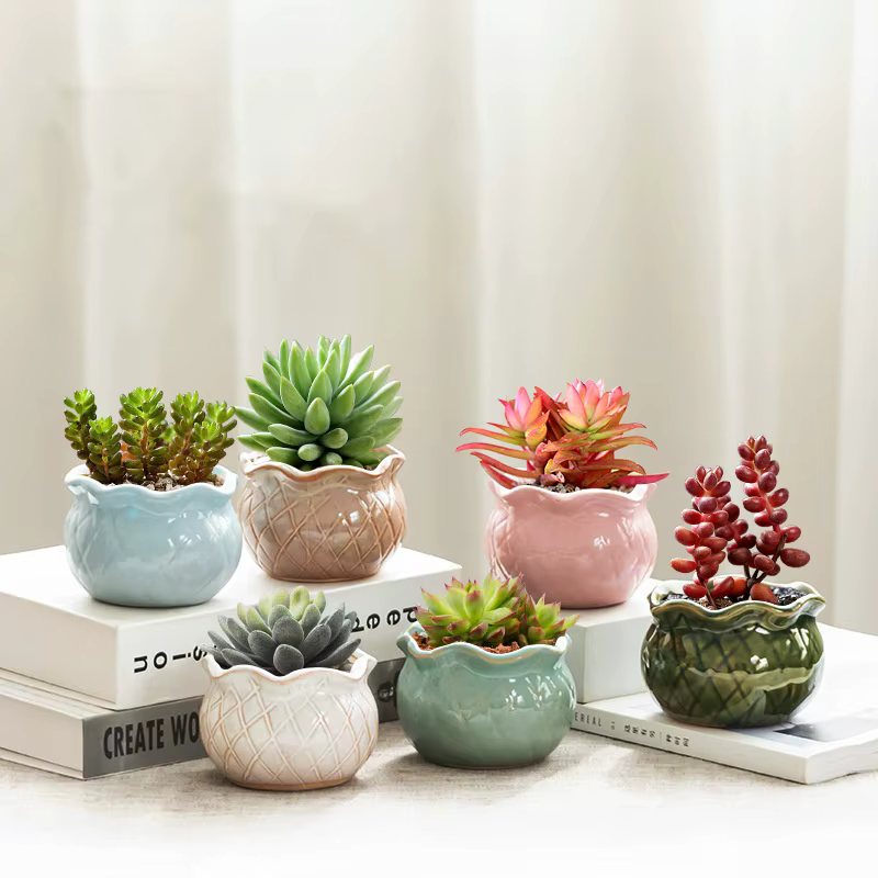 Pot de fleurs en céramique grand bouton de fleur forme Vase