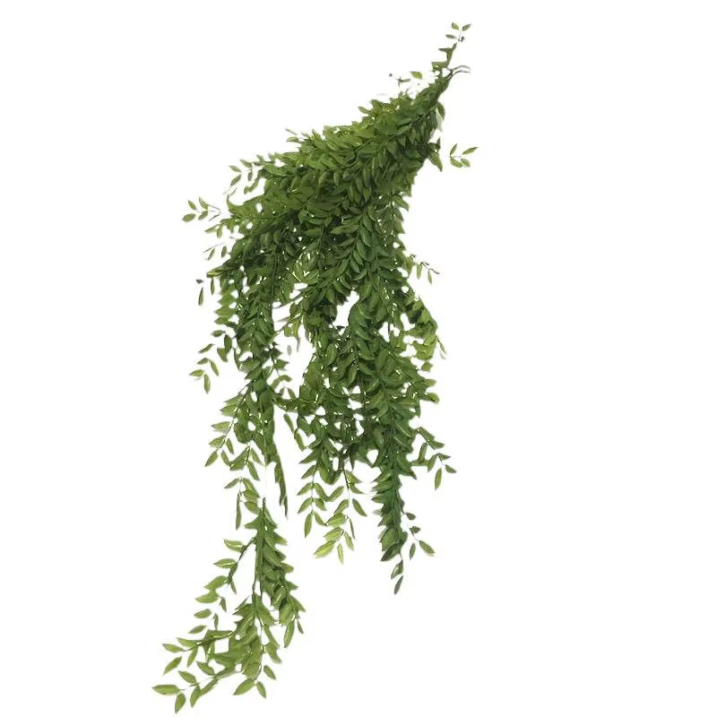 Plante verte artificielle en rotin à suspendre