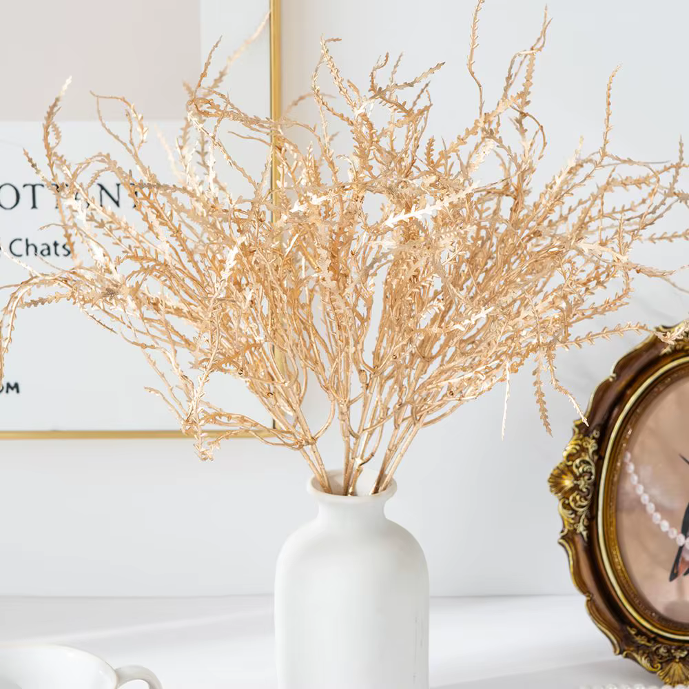 Plante artificielle corail doré herbe fête maison vase cour extérieur jardin nouvel an mariage bouquet de mariée bricolage cadeau décor mur