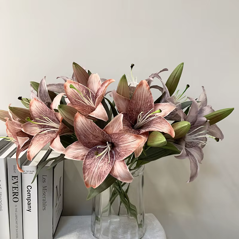 Fleur Artificielle de Lys à 2 Têtes