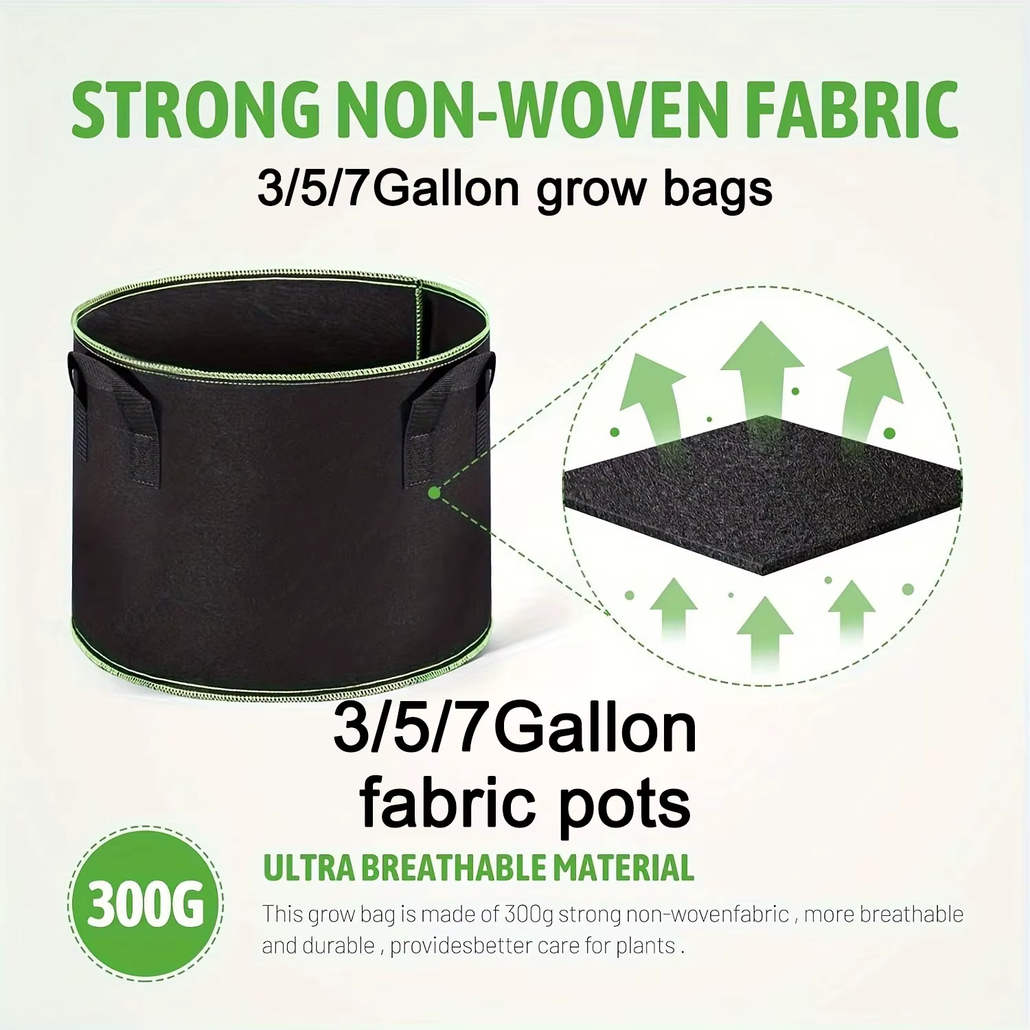 Sacs de culture de 3/5/7 gallons pour légumes/fleurs/plantes