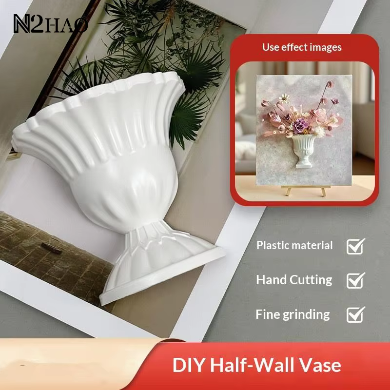 Vase mural demi-cercle blanc pour peinture à l'huile à la française