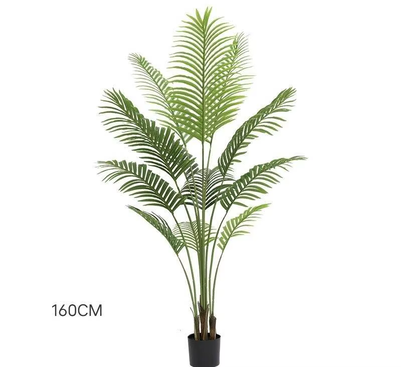 Décor de salon feuilles Hawaii Kwai arbre palmier fleurs en plastique plantes artificielles