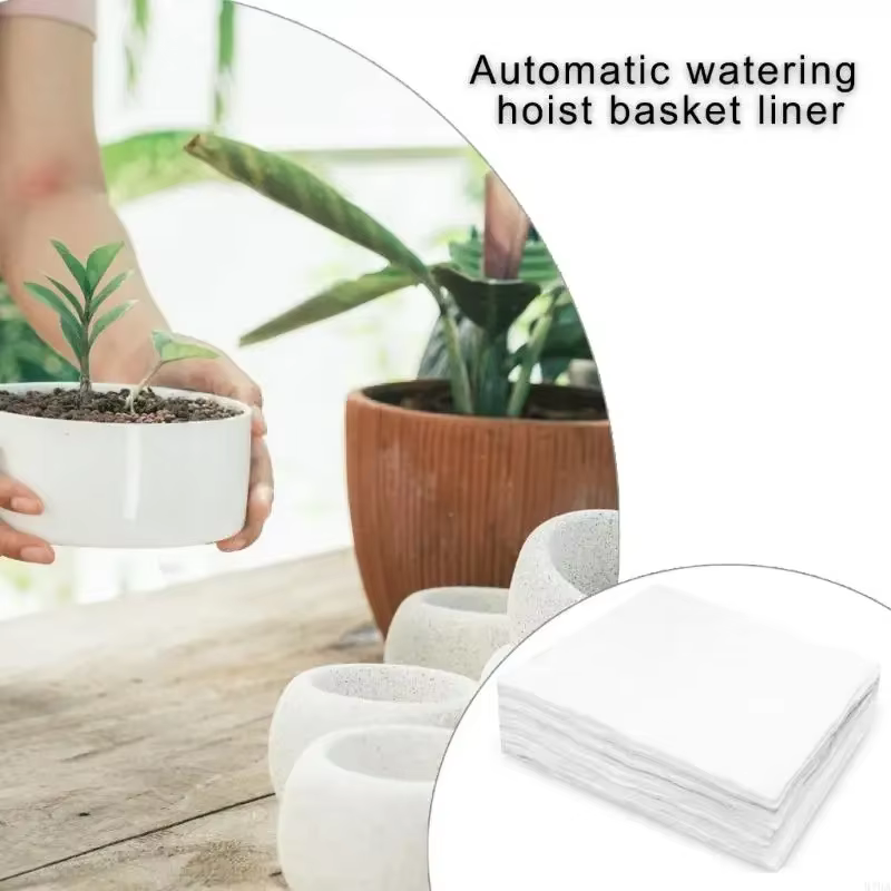 Doublure jardinière d'arrosage réglable pour paniers suspendus