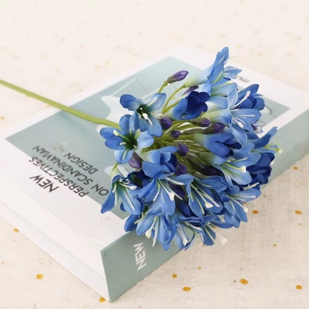 Nouvelle branche de fleurs d'agapanthus artificielles de 75 cm de long