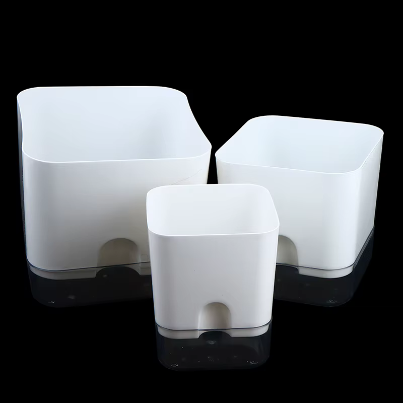 Magnetic Self Watering Plant Pot Plastic Flowerpot With Absorbent Cotton Rope Double Deck Lazy Garden Pot