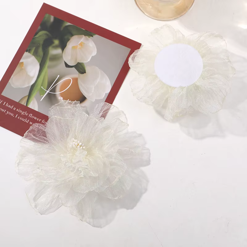 Fleur en organza rose DIY