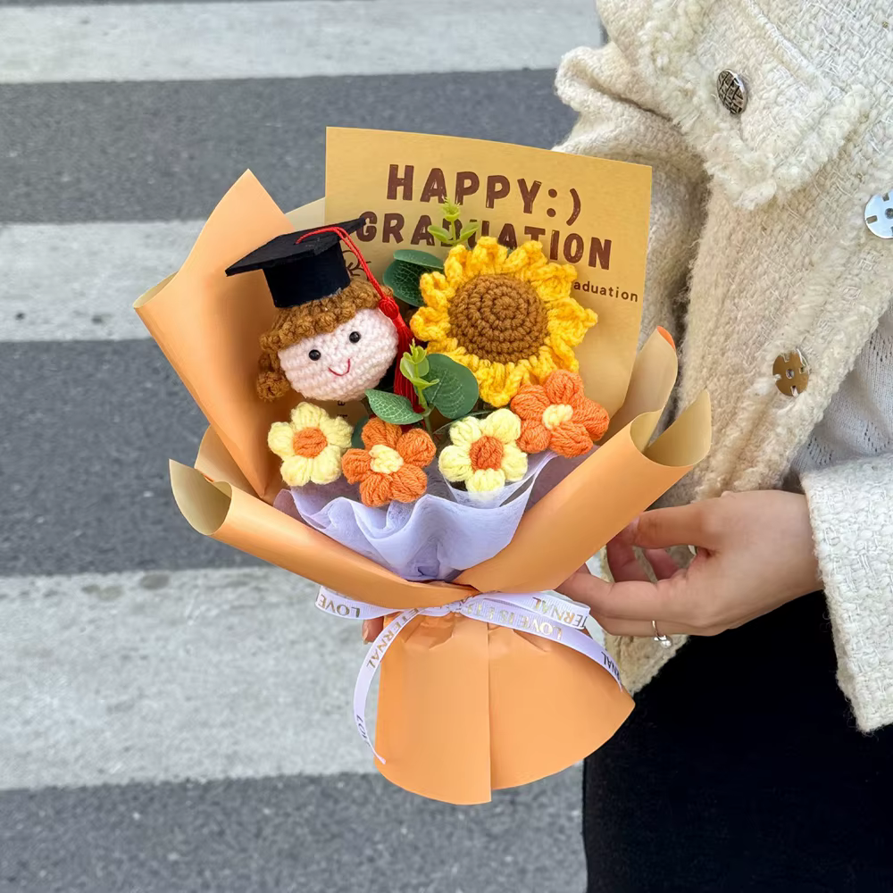 Fleurs au crochet, Bouquet de fleurs de remise de diplôme