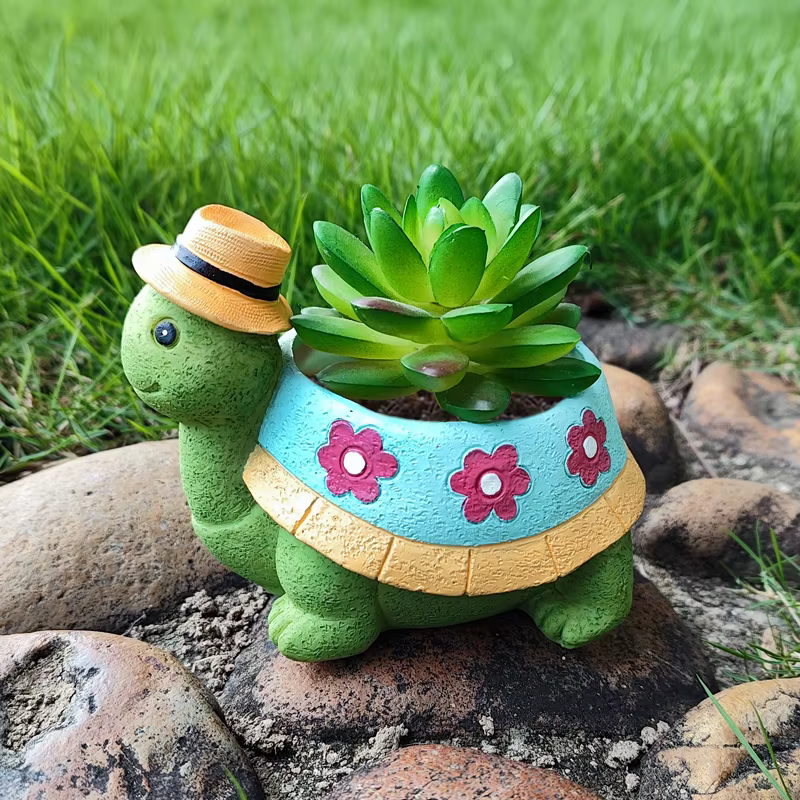 AdTosGarden-Pot de tortue succulente en résine