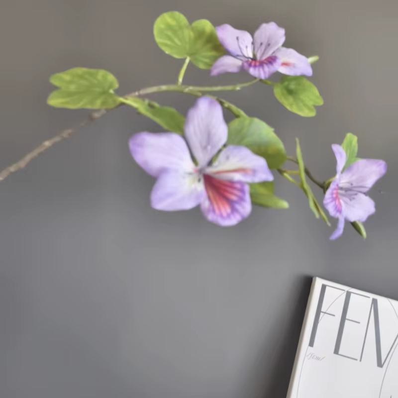 2 pièces impression 3D fleurs de Bauhinia artificielles plantes vertes décor d'hôtel plante de Simulation blanc