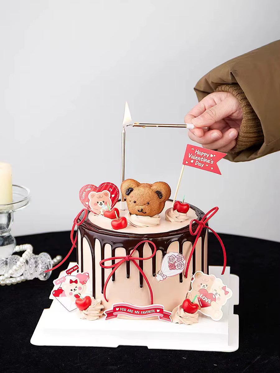 Bougies d'anniversaire cerise douce, 5 pièces/lot, décorations de gâteau décoratives en cire rouge vibrante pour anniversaire, mariage, fournitures de fête créatives à faire soi-même