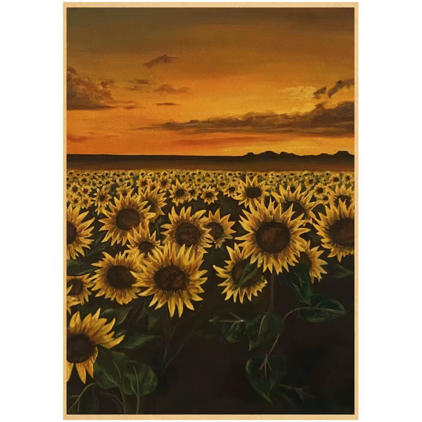 Affiches de peinture à l'huile tournesol