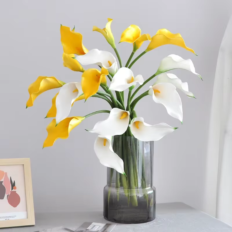 Lys Calla Artificiel avec Grand Long Poteau