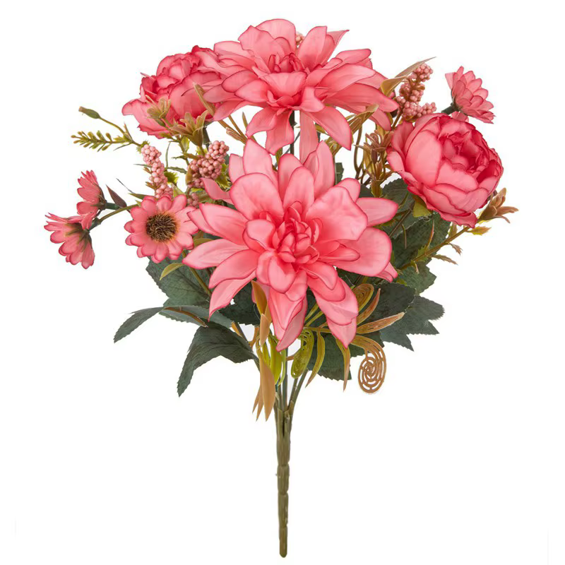 Fleurs artificielles soie Dahlia Rose marguerite saint valentin maison RoomDecoration bonsaï salle mariage mariée Bouquet fête bricolage offres spéciales