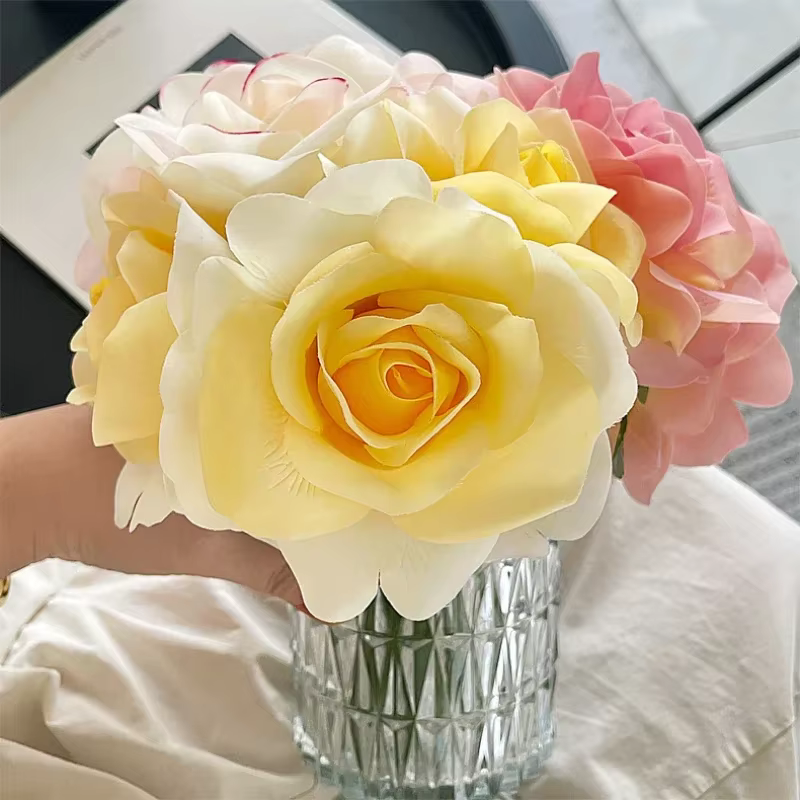 Bouquet de Roses Artificielles au Toucher Réel