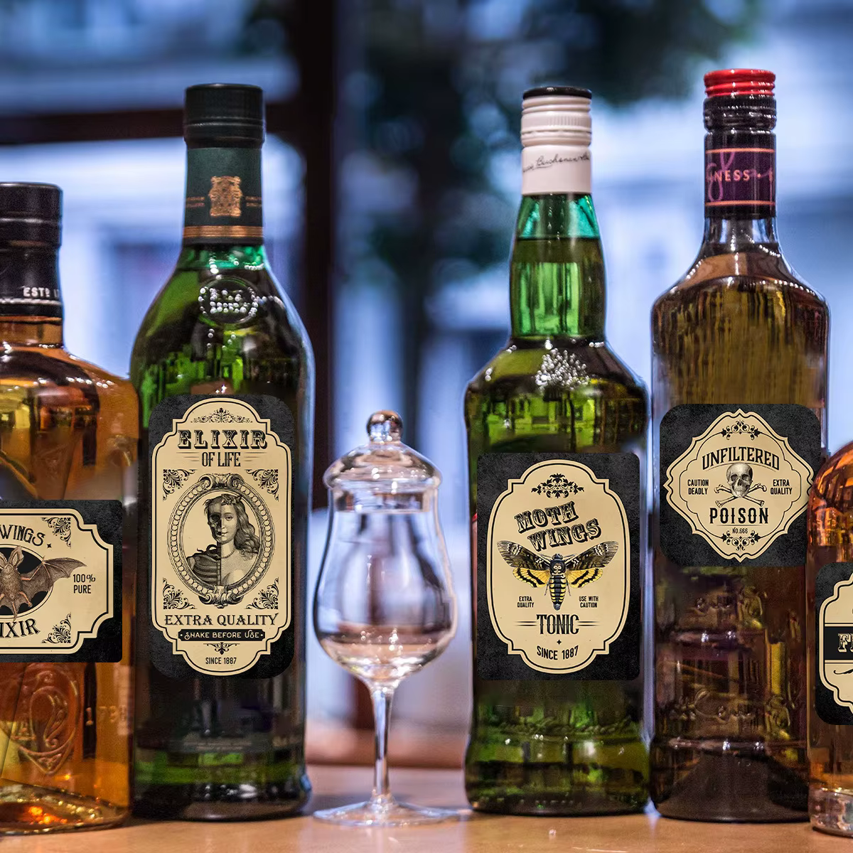 Étiquettes de Potion d'apothicaire d'halloween, 12/13 pièces, pour pot de bouteille, autocollants de bouteille de vin d'apothicaire Vintage, décorations de fête d'halloween