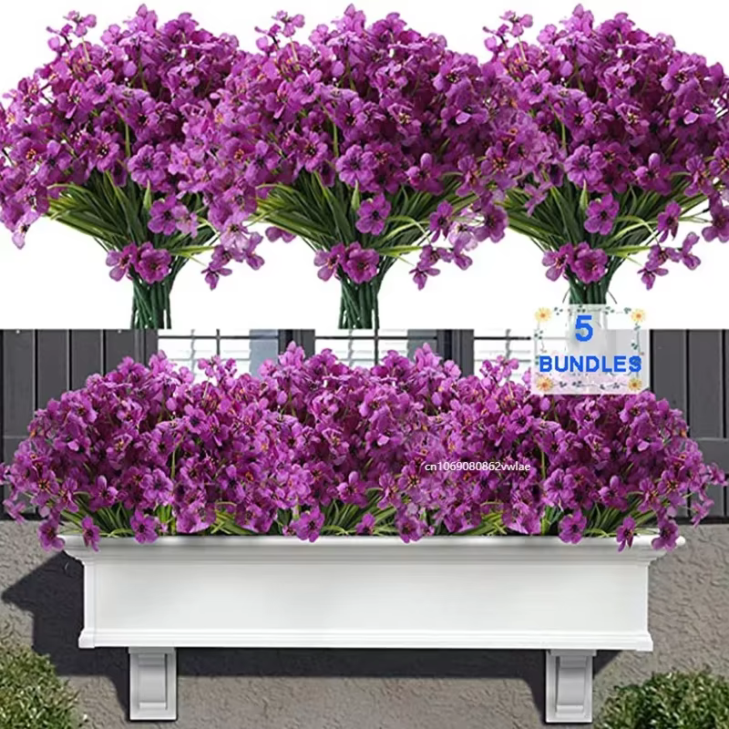 Fleurs artificielles violettes réalistes