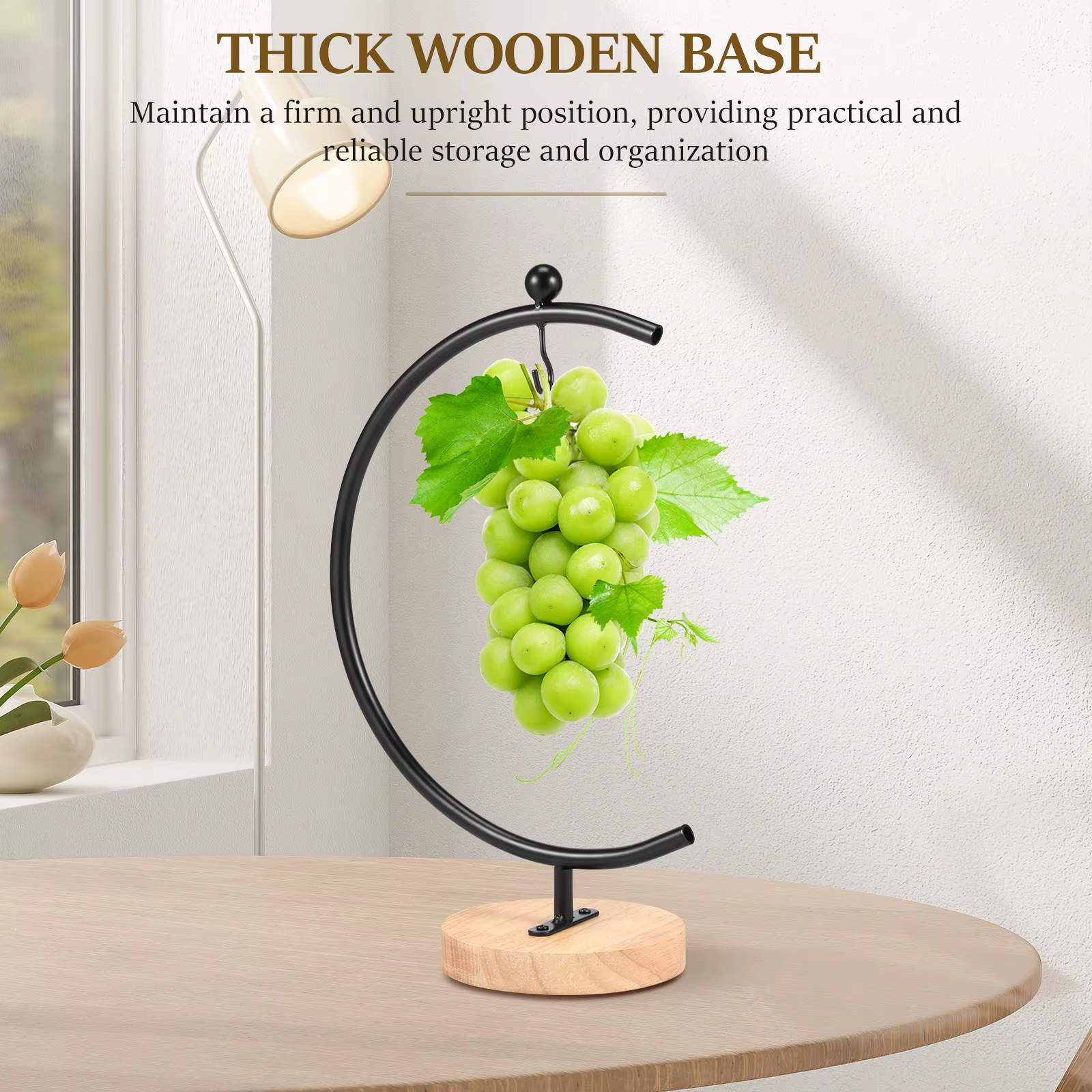 Porte-banane en forme de lune, crochet de support, accessoires de vidange créatifs, support de stockage de fruits pour comptoir de rangement