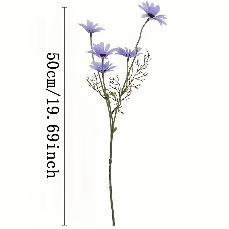 Bouquet de camomille artificielle violette à longue tige